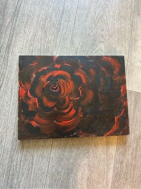 Abstract Swirl Wall Art in Black and Red - Home Art